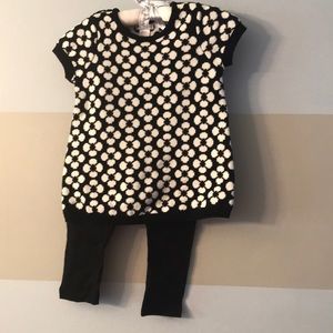 18m Black and white sweater leggings combo